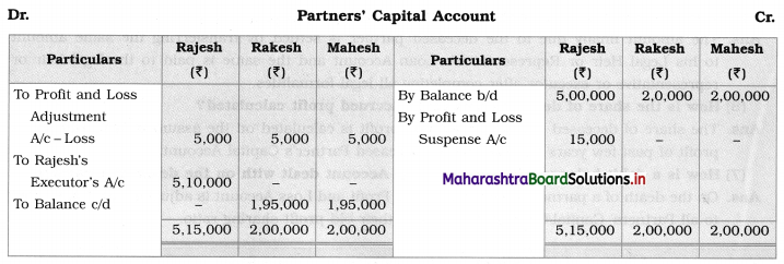 Maharashtra Board 12th BK Textbook Solutions Chapter 5 Reconstitution of Partnership (Death of Partner) Q1.2