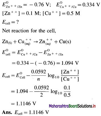 Maharashtra Board Class 12 Chemistry Important Questions Chapter 5 Electrochemistry 102