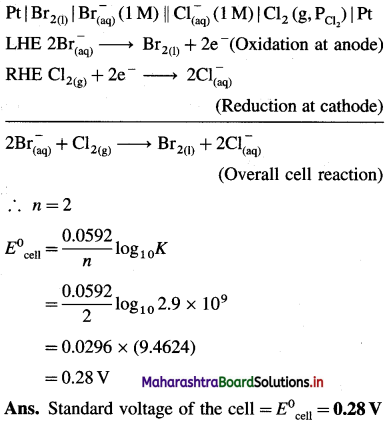 Maharashtra Board Class 12 Chemistry Important Questions Chapter 5 Electrochemistry 118