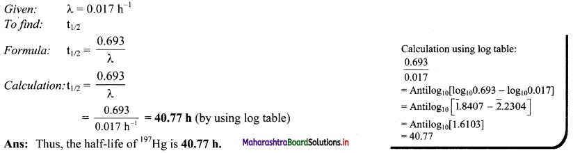 Maharashtra Board Class 11 Chemistry Solutions Chapter 13 Nuclear Chemistry and Radioactivity 16