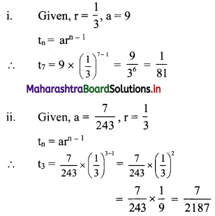 Maharashtra Board 11th Commerce Maths Solutions Chapter 4 Sequences and Series Ex 4.1 Q2
