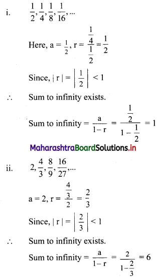 Maharashtra Board 11th Commerce Maths Solutions Chapter 4 Sequences and Series Ex 4.3 Q1