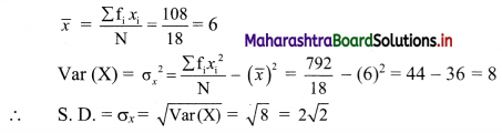 Maharashtra Board 11th Commerce Maths Solutions Chapter 2 Measures of Dispersion Ex 2.2 Q1.2