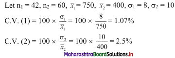 Maharashtra Board 11th Commerce Maths Solutions Chapter 2 Measures of Dispersion Ex 2.3 Q7