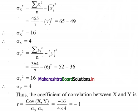 Maharashtra Board 11th Commerce Maths Solutions Chapter 5 Correlation Miscellaneous Exercise 5 Q6.2