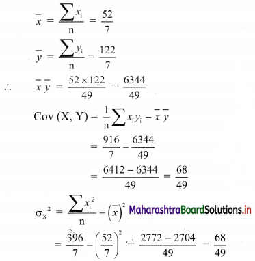 Maharashtra Board 11th Commerce Maths Solutions Chapter 5 Correlation Miscellaneous Exercise 5 Q7.2