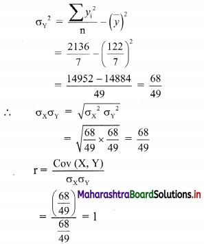 Maharashtra Board 11th Commerce Maths Solutions Chapter 5 Correlation Miscellaneous Exercise 5 Q7.3