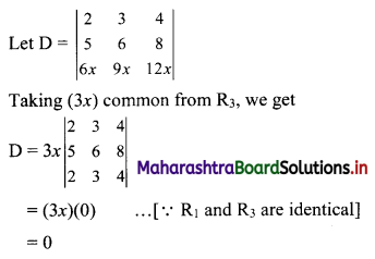 Maharashtra Board 11th Commerce Maths Solutions Chapter 6 Determinants Ex 6.2 Q1(ii)