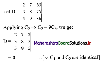 Maharashtra Board 11th Commerce Maths Solutions Chapter 6 Determinants Ex 6.2 Q1(iii)