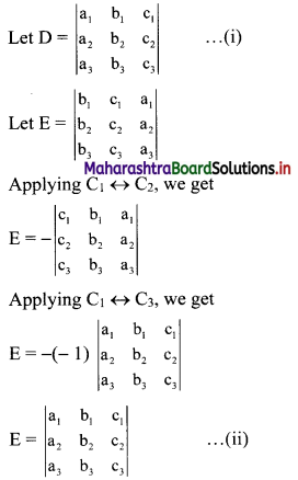 Maharashtra Board 11th Commerce Maths Solutions Chapter 6 Determinants Ex 6.2 Q7(i)