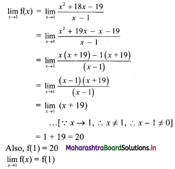 Maharashtra Board 11th Commerce Maths Solutions Chapter 8 Continuity Ex 8.1 Q2(ii)