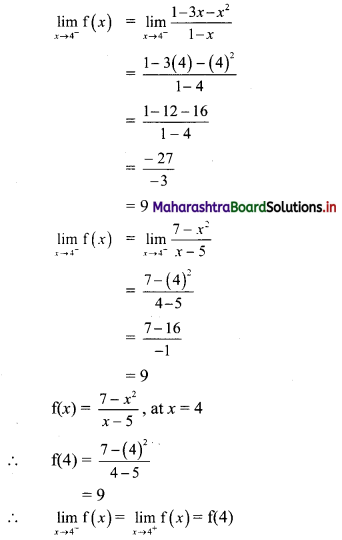 Maharashtra Board 11th Commerce Maths Solutions Chapter 8 Continuity Miscellaneous Exercise 8 I Q1(i).1