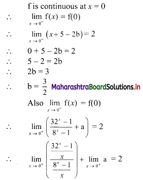 Maharashtra Board 11th Commerce Maths Solutions Chapter 8 Continuity Miscellaneous Exercise 8 III Q3