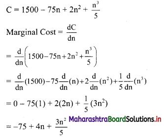 Maharashtra Board 11th Commerce Maths Solutions Chapter 9 Differentiation Ex 9.2 II Q5